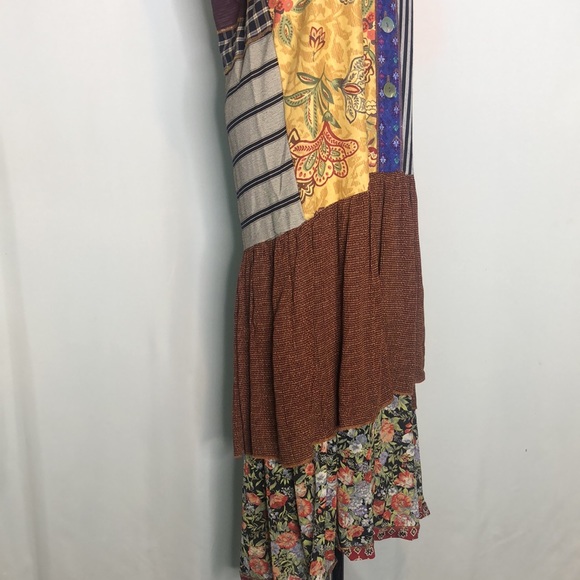 NOTHING MATCHES Patchwork Floral Stripe Maxi Jumper Dress XL - Picture 15 of 17